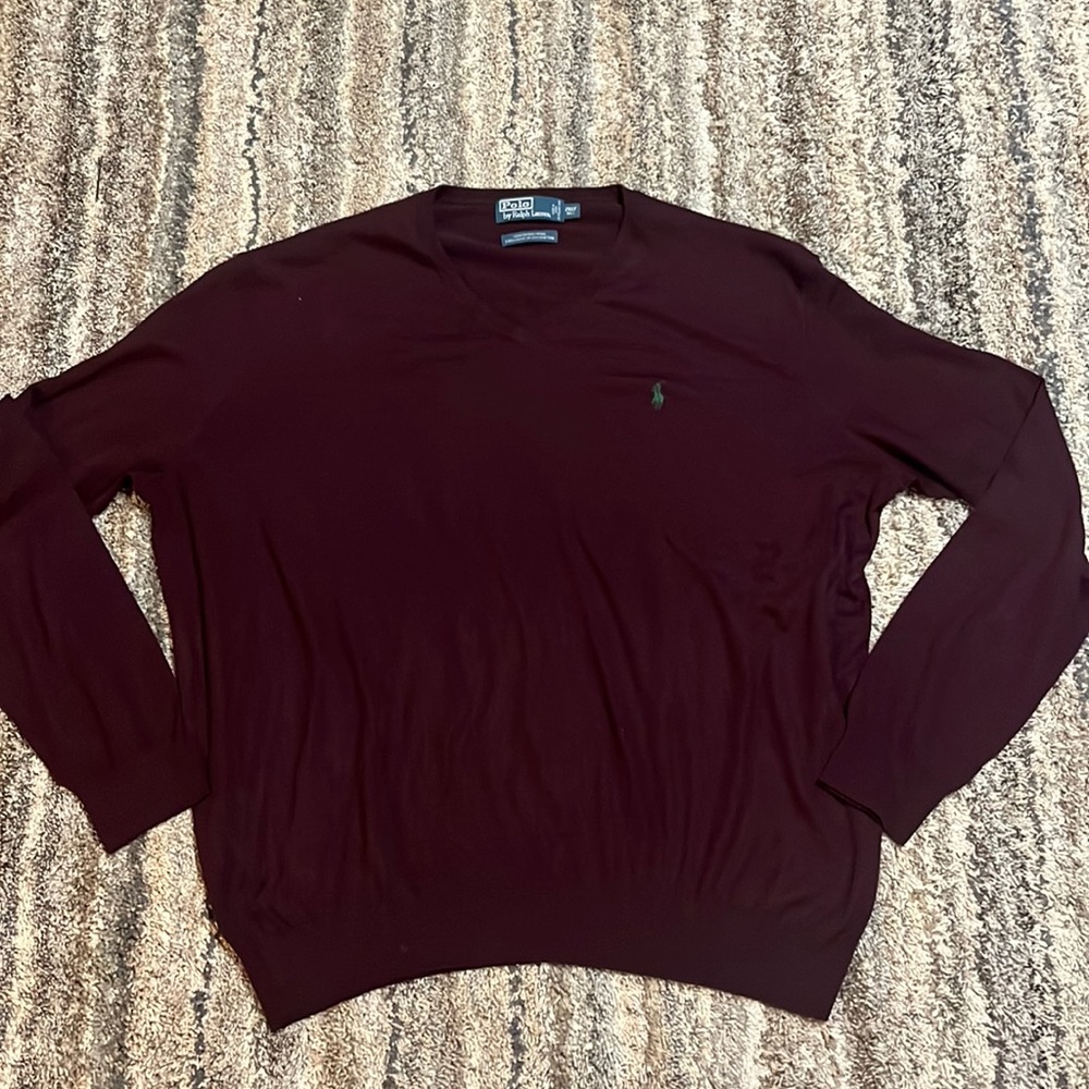 Polo by Ralph Lauren 100% Merino Wool V-Neck Sweater